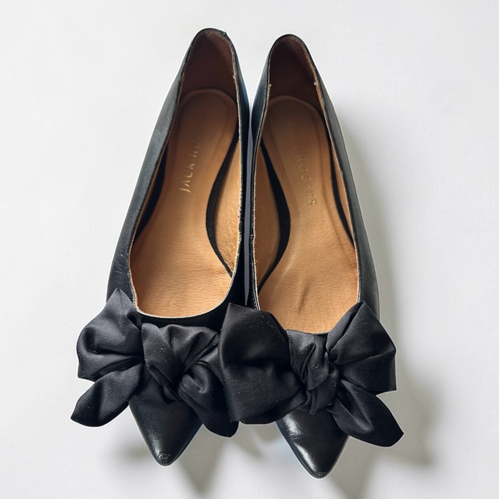 Jack Rogers Heidi Black Bow Flats size 7.5 - women